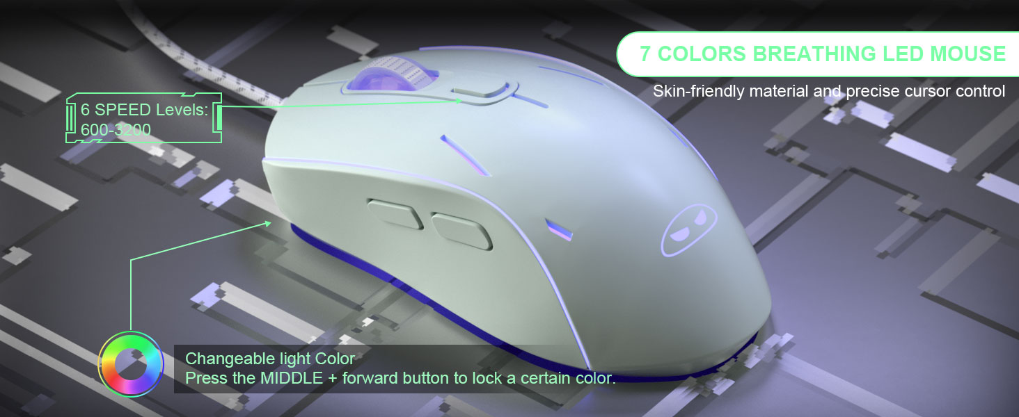 7 COLORS BREATHING LED MOUSE