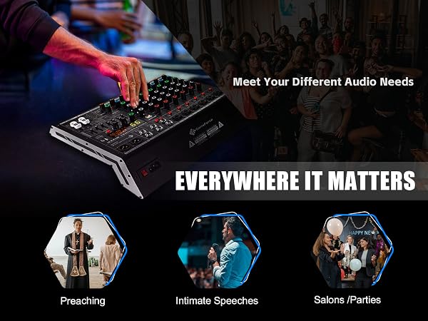sound board mixer small mixing board portable professional audio mixer phantom power mixer