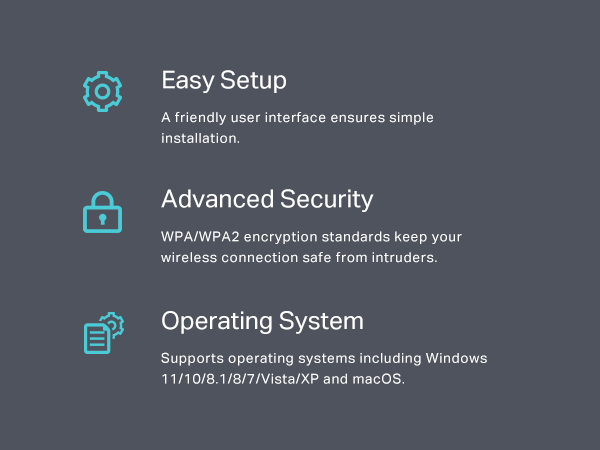 USB WiFI Adapter for Windows 11/10/8.1/8/7/Vista/XP and Mac OS