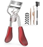 Kaasage Eyelash Curler for Lift and Curl, Professional Stainless Steel Makeup Eyelash Tool with E...