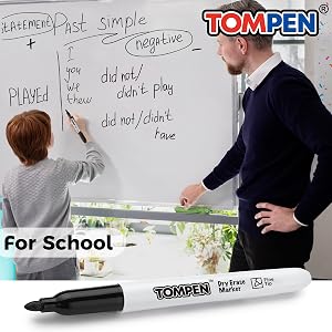 TOMPEN Dry Erase Markers Black,48 Pack Fine Tip