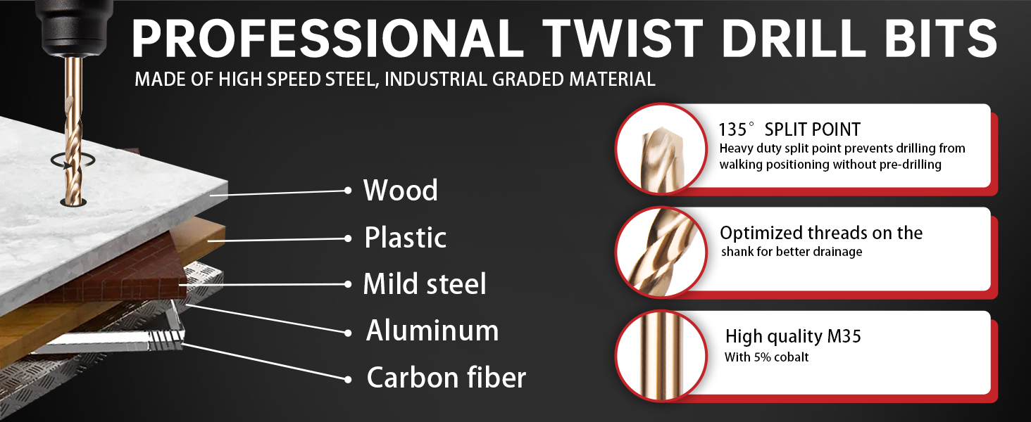 Cobalt Drill Bits Set