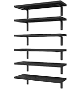 WOPITUES Floating Shelves Set of 6, Wood Rustic Farmhouse Shelves for Wall Decor, Bathroom Shelve...