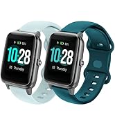 NewJourney 19mm Soft Silicone Replacement Band Compatible with Veryfitpro ID205L, ID205U, ID205S,...