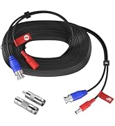 Anlapus 60ft 4K Ultra HD All-in-One Video & Power Cable, 8MP BNC Extension Cord for CCTV Security...