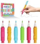 Sensory Textured Pencil Grips Fidget Toys, 24 Pack Four Sizes Silicone Pencil Grips for Kids Adul...