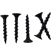 JEGONFRI 250pcs #6 × 1 inch High Hardness Drywall Screws, Black, Coarse Thread, Phillips Drive, B...