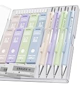 Four Candies 4 PCS Cute Mechanical Pencil 0.7mm, Pastel Fast Click Mechanical Pencils Set with 48...