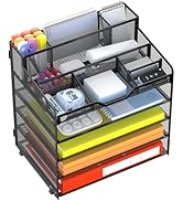 Docnest 5 Tier Mesh Desk Organizer for Paper Office Supplies – Multi-Functional Letter Tray with ...