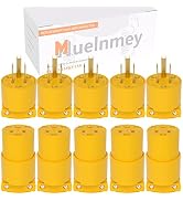 Muelnmey 5 Set Extension Cord Ends Electrical Replacement Plug & Connector NEMA 5-15P & 5-15R 15A...