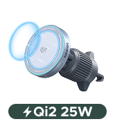 UGREEN 25W MagFlow Wireless Car Charger, MagSafe Qi2 Certified Fast Charging Cradle Mount for iPh...