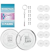 GMS Optical 9mm Round Screw in Eyeglass Repair Kit with Screws and Driver, Hard Silicone Nose Pad...