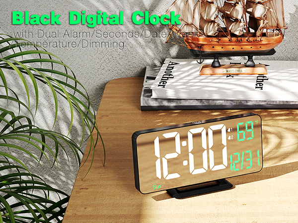 led clock with date time week