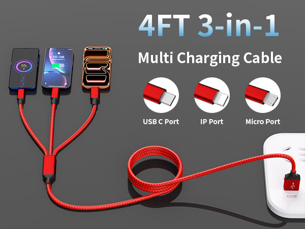 3 in 1 multi charging cable