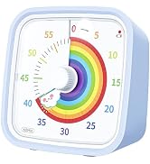 Yunbaoit Visual Timer with Protective Case, Rainbow Disk 60 Minute Countdown Timer for Kids and A...