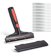 EHDIS Razor Blade Scraper, 6" Scraper Adhesive Remover Tool with 10 Double-Edge Blades for Cleani...