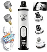 Songhello Dog Nail Grinder Whisper Quiet with Light for Sensitive Pets | 3-Speed Cat & Dog Nail T...