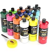ABEIER Large Bulk Acrylic Paint Set, 15 Colors (473 ml/16 fl oz), Matte Finish, Rich Pigments, No...