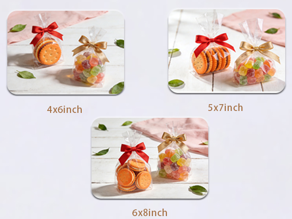 Plastic Clear Red Valentine Candy Cookie Gift Goodie Snack Bag