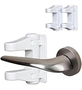2-Pack Childproof Door Lever Locks - No-Drill Door Handle Safety Locks with 3M Adhesive,Easy Inst...