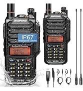 Baofeng UV-9G GMRS Radio (2 Pack), IP67 Waterproof Outdoors Two Way Radios, Long Range Rechargeab...
