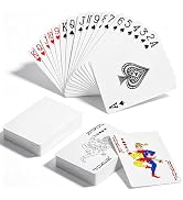 2 Sets Sublimation Blank Playing Cards, 2.55" x 3.54" Matte White Poker Deck, Single Printable Bl...