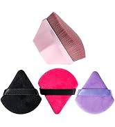 JPNK Foundation Makeup Brush with 3PCS Powder Puff Face Makeup Velour Soft Triangle Powder Puffs