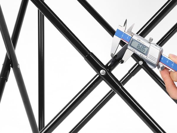 The blue camping chairs can bear 275 ponds of weight without bending or damaging
