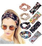 DRESHOW 8 Pack Headbands for Women Yoga Knotted Headbands Elastic Criss Cross Hair Accessories Sp...