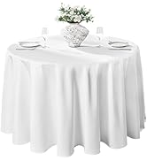VidaFete 2 Pack 90inch Round Tablecloth Polyester Table Cloth,Stain Resistant and Wrinkle Polyest...
