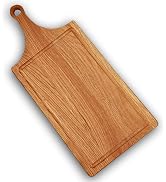 ECOSALL Strong Oak Wood Cutting Board with Handle 18’’ and Juice Groove – Knife-safe, Heavy Duty ...