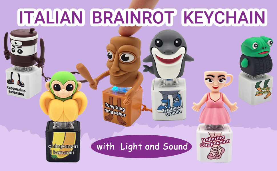 Italian Brainrot Keychain Toy Stress Relief