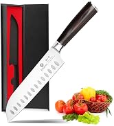 imarku Chef Knife 7 Inch Kitchen Knife Ultra Sharp Santoku Knife - High Carbon Japanese Chefs Kni...