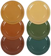 Whaline 60Pcs Fall Paper Plates 9 Inch Orange Green Round Plates 6 Solid Colors Disposable Plate ...