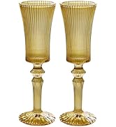 2 Pcs Ribbed Coupe Red Glasses, 19.5 oz Vintage Cocktail Coupe Glasses Set, Unique Martini Glass,...