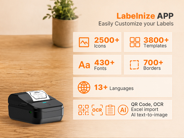 label maker machine with tape label printer thermal printer sticker printer thermal label printer