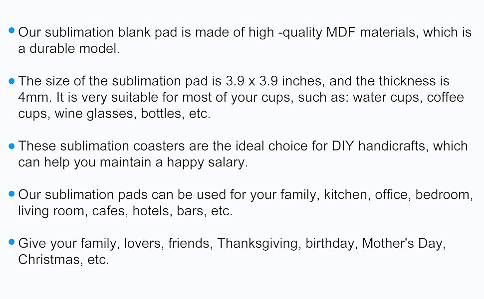Sublimation Coasters Blanks
