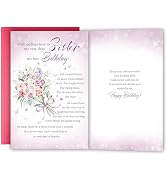 YIWANSIN Heartfelt Sister Birthday Card Gifts for Her Women, Happy Birthday Card Gift for Dear Si...