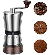 BOMANSI BOMS Manual Coffee Grinder - 8 Adjustable Coarseness Settings, Hand Crank Coffee Mill, La...