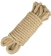 jijAcraft Jute Rope 1/3 inch, 33 Feet x 8mm Thick Jute Rope, Nautical Rope, Heavy Duty Strong Jut...