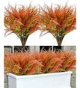CCTIVED 14 Bundles Artificial Plants Outdoor Fake Fern - Faux Boston Ferns Greenery Shrub UV Resi...
