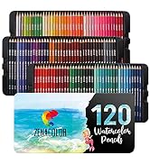 120 Zenacolor Watercolor Pencils, Numbered, with Brush and Case - Watercolor Pencils Set - 120 Pr...