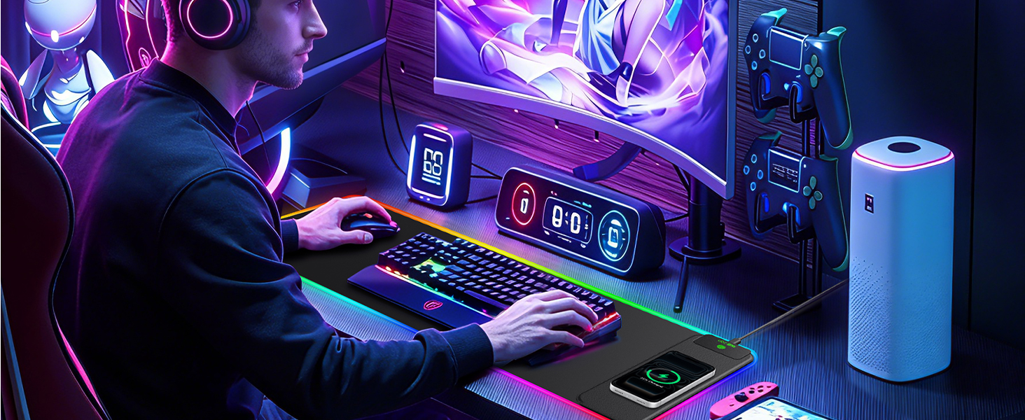 rgb gaming desk mat