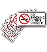 iSYFIX No Smoking in This Vehicle Decals Stickers - 6 Pack 3x1.5 inch - Premium Front Adhesive Vi...