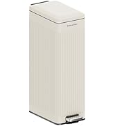 SolaceCove 8 gallon/30L Slim Stainless Steel Garbage Can with Soft Close lid for Small Spaces,Ped...