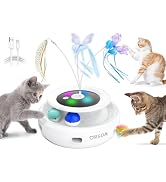 ORSDA 3-in-1 Cat Toys Rechargeable, Interactive Cat Toys for Indoor Cats Automatic Kitten Toy, Mo...