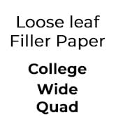 loose leaf filler paper