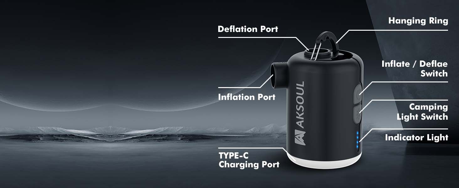 Portable Air Mattress Pump for Inflatables