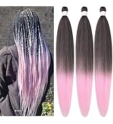 Ombre Pink Braiding Hair Pre stretched Kanekalon Synthetic Braiding Hair for Braids