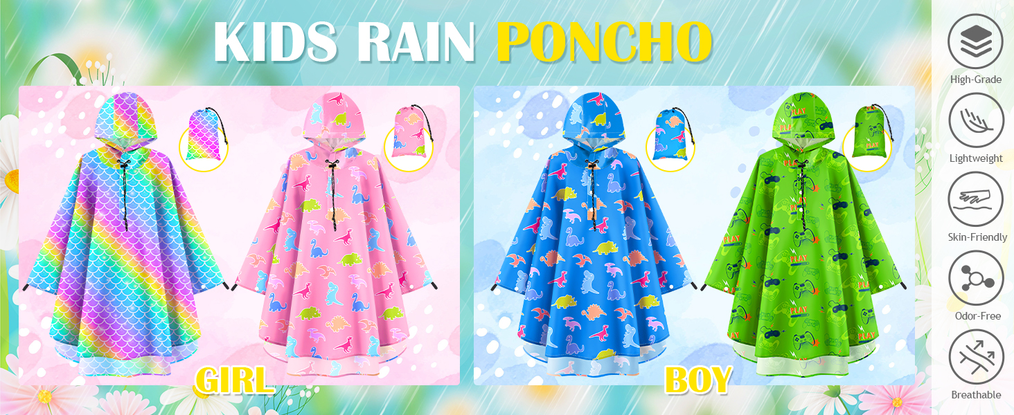 Kids Rain Poncho